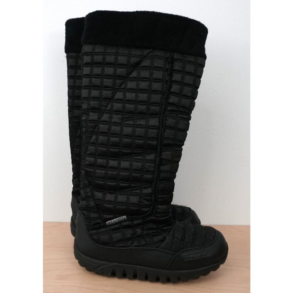 Mountrek Lisa Black Tall Quilted Insulated Waterproof Winter Boots Size 6